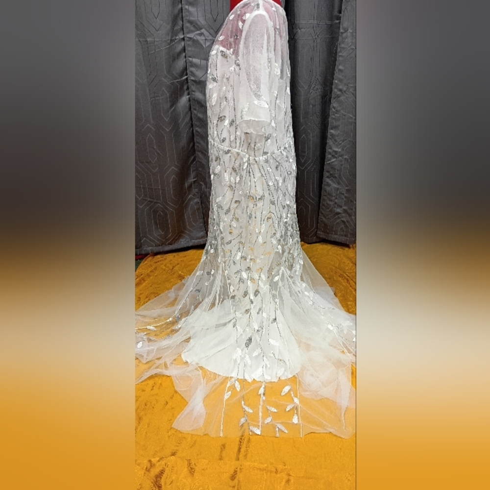 NWT Ever Pretty White Floral Sequin  Formal Evening Wedding Dress Size 8XL (24) - Picture 9 of 12
